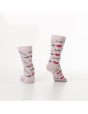 Light pink women\'s socks with lips SD17 - Online store - Boutique